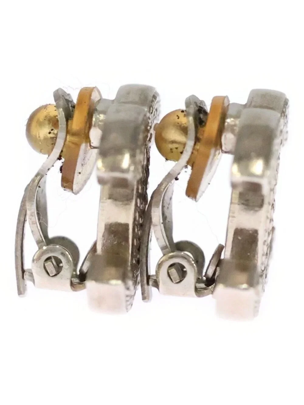 Chanel CC Logo Earrings Silver